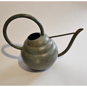 Vintage Metal Copper Verdi Gris Watering Can 9" Mid-Century